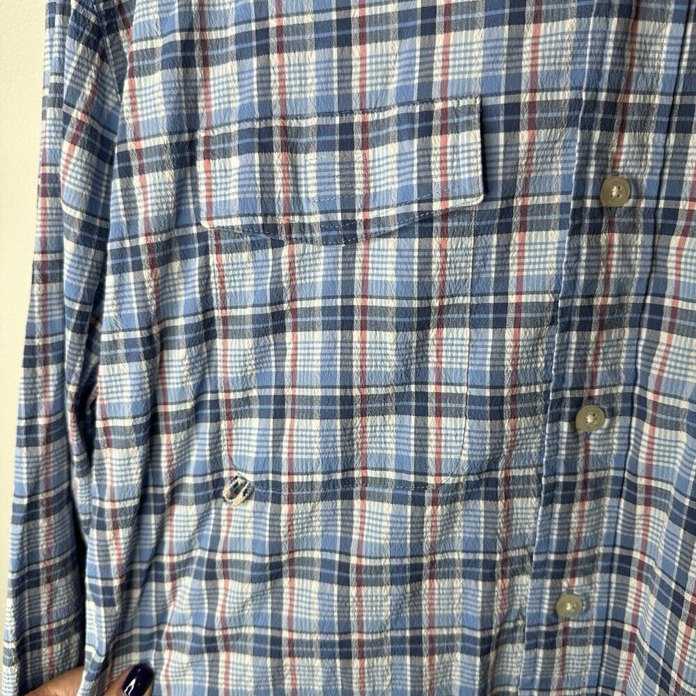 Vineyard Vines Harbor Shirt Mens L Blue Plaid Button Down Fishing Vented Outdoor - Picture 5 of 13